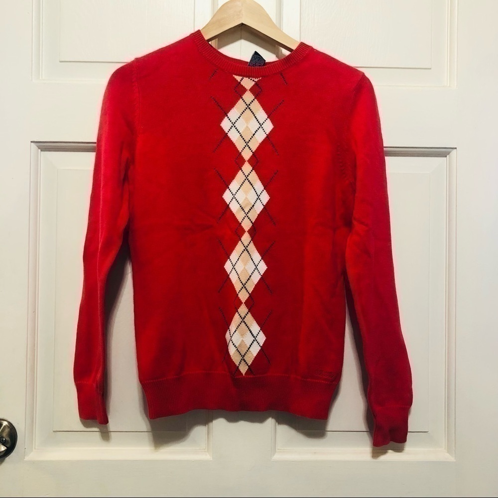Izod Women's Red Cotton Pullover Sweater Extra Small